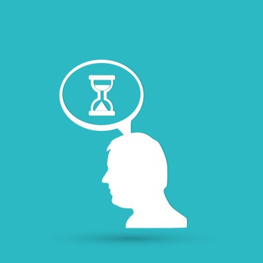 kum saati, saat simgesi ile baş