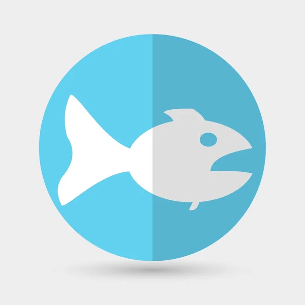 Icono de pescado, marisco — Vector de stock