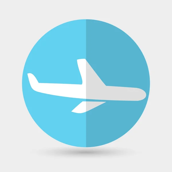 Самолет, икона воздушного транспорта — стоковый вектор