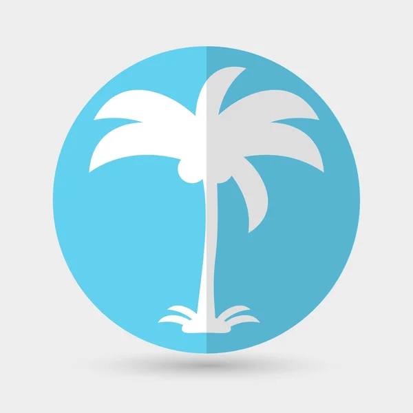 Palmera, Icono de vacaciones — Archivo Imágenes Vectoriales