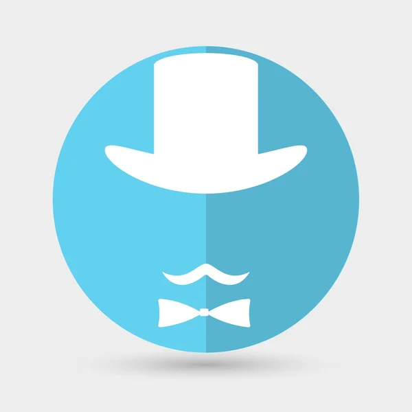 Ícone de chapéu e bigode Bowler — Vetor de Stock