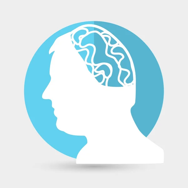 Cabeza con icono cerebral — Vector de stock