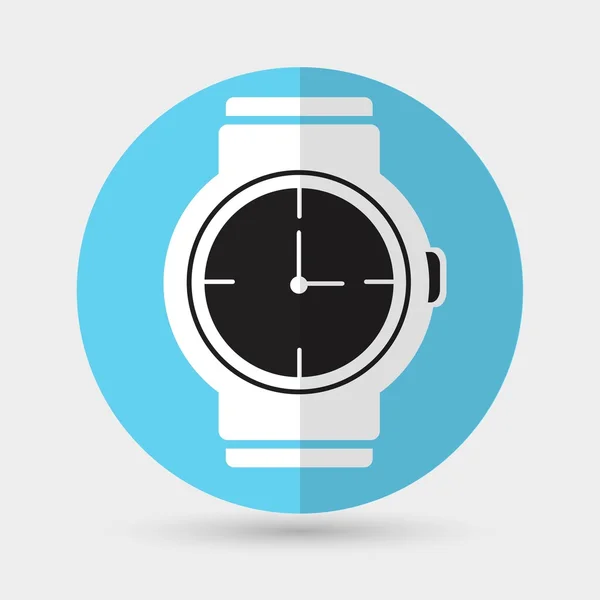 Reloj de pulsera, icono de tiempo — Vector de stock