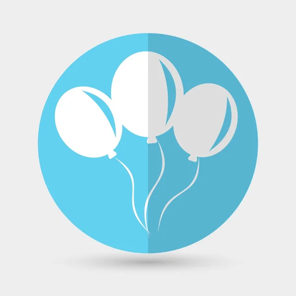 Globos, vacaciones, icono de la celebración — Vector de stock