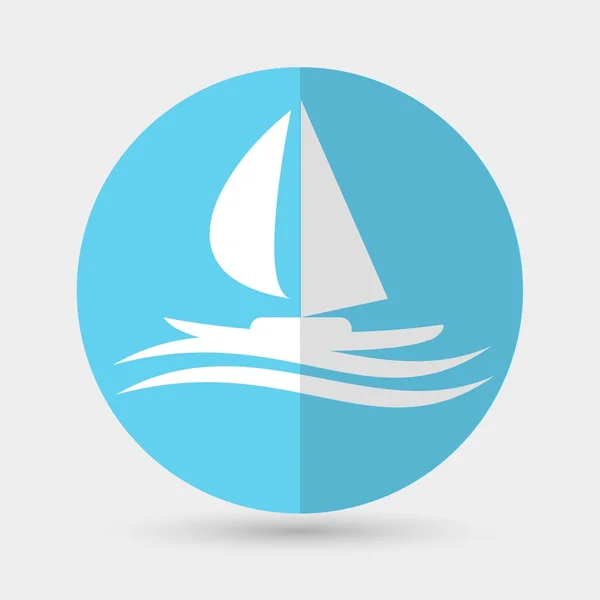 Yacht, segling ikonen — Stock vektor