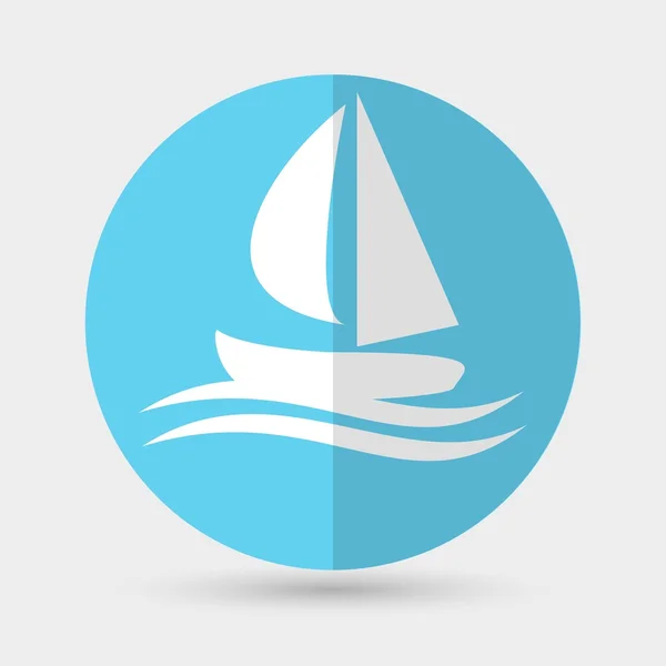 Яхта, парусный икона — стоковый вектор