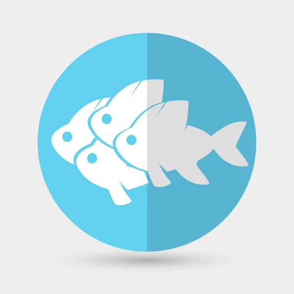 Fishes, sea, nature icon — Stock Vector