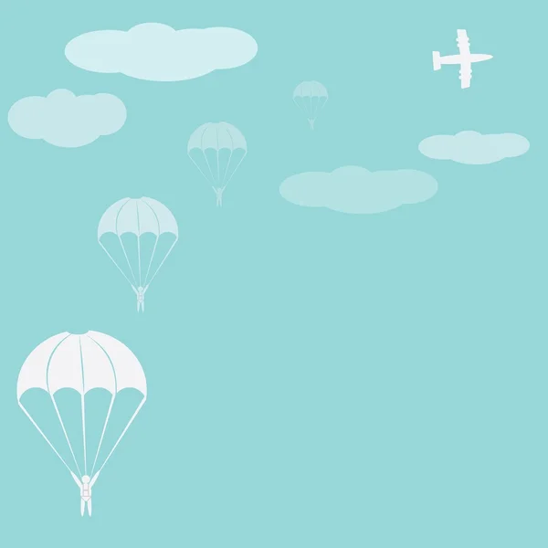 Diseño deportivo en paracaídas — Vector de stock