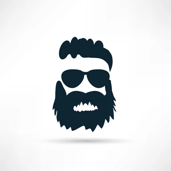 Barba, ícone hipster — Vetor de Stock