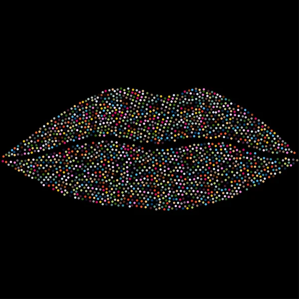 Color dots lips — Stock Vector