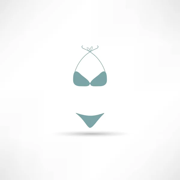 Bikini, playa Icono — Vector de stock