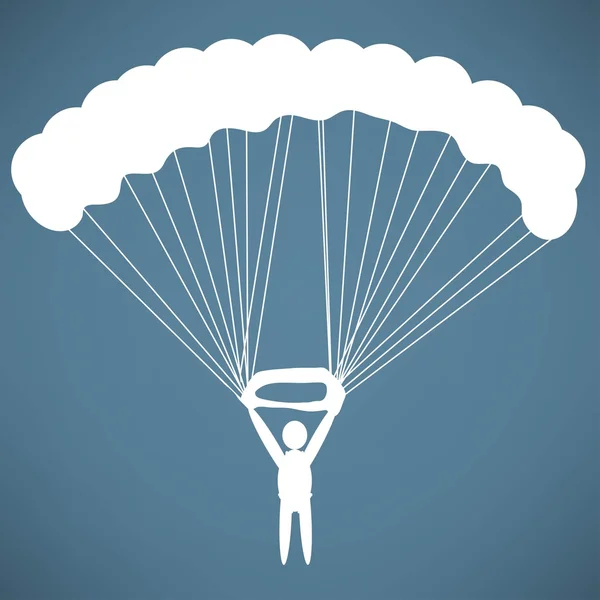 Парашют, икона парашютиста — стоковый вектор