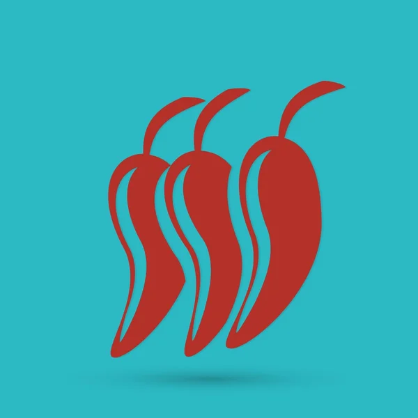 Icon of red hot chili pepper — Stock Vector