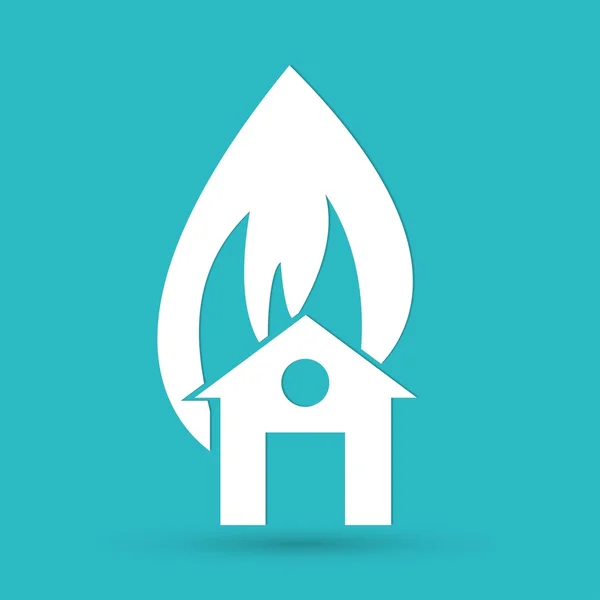 Avertissement incendie, icône incendie — Image vectorielle