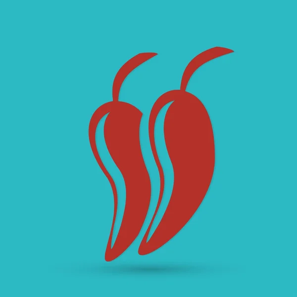 Icon of red hot chili pepper — Stock Vector