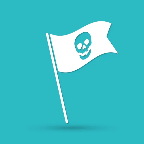 Bandeira com ícone de crânio —  Vetores de Stock