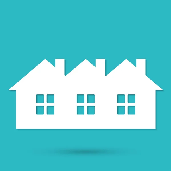 Házak, épületek ikon — Stock Vector