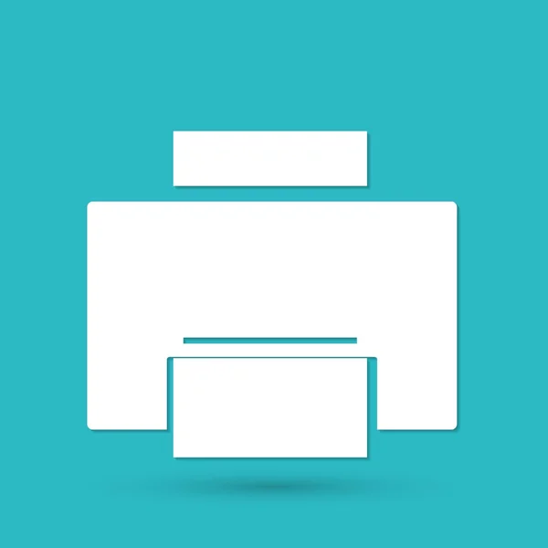 Icono de impresora blanca — Vector de stock