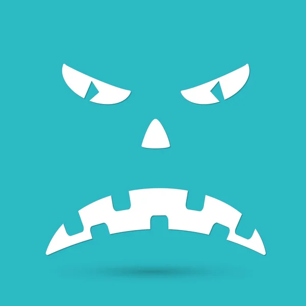 Děsivý obličej halloween ikony — Stockový vektor