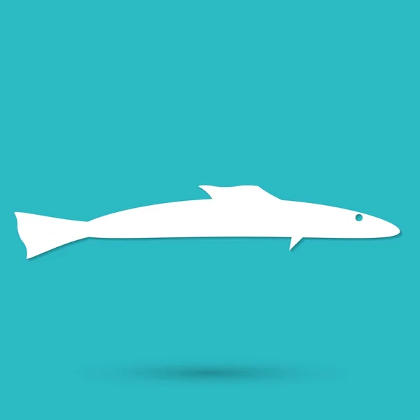 Icône de poisson blanc — Image vectorielle