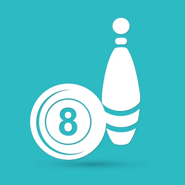 Blanco Bowling icono — Vector de stock