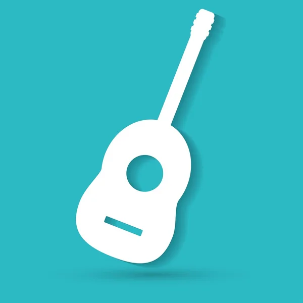 White guitar icon — Stock Vector