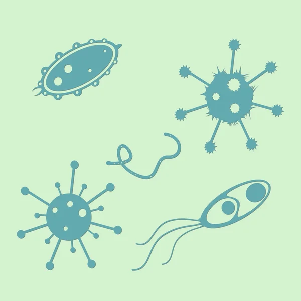 Icônes de virus ensemble — Image vectorielle