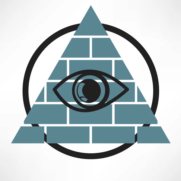 Pyramid Eye, masonic icon — Stock Vector