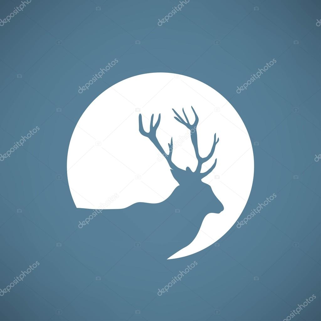 Deer and moon icon