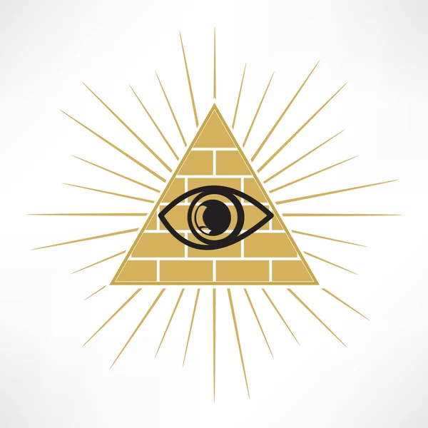 Pyramid Eye icon — Stock Vector