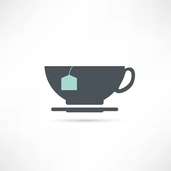 Pohár s ikonou, sáček čaje — Stockový vektor