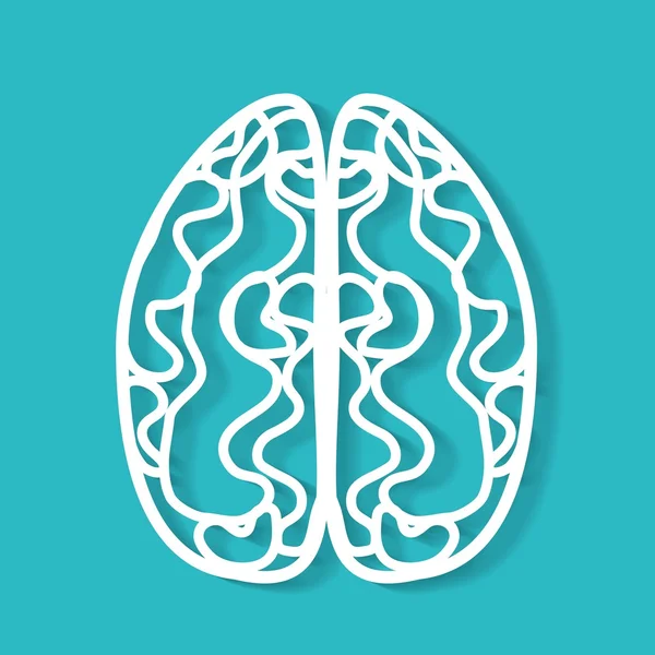 White brain icon — Stock Vector