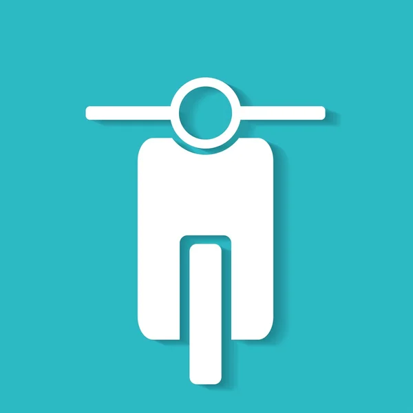 Witte motorfiets pictogram — Stockvector