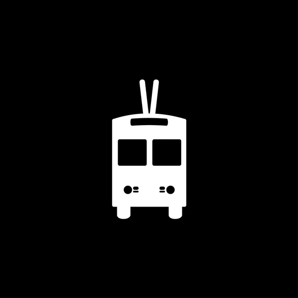 White trolleybus icon — Stock Vector