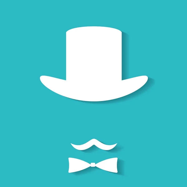 Chapeau Bowler et moustache — Image vectorielle