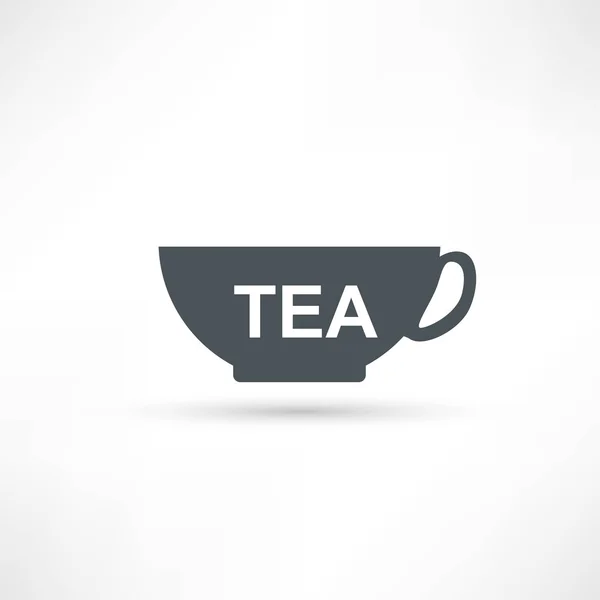 Taza con icono de la bolsa de té — Vector de stock