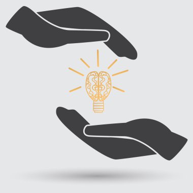 fikir kavramı, ampul simgesi