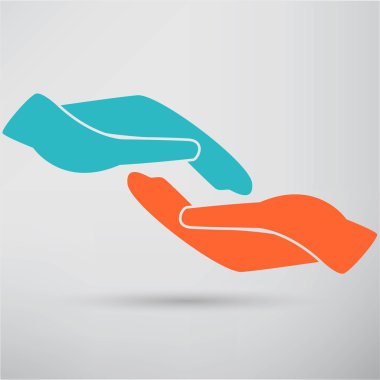 Yardım, eller, destek simgesi