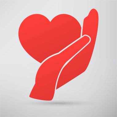 elleri ve kalp. simge