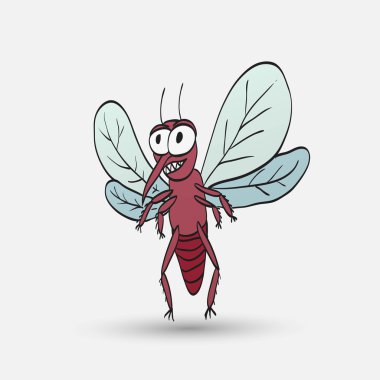 Angry mosquito cartoon symbol