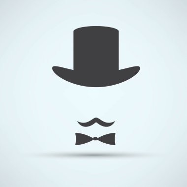 melon şapka ve bıyık simgesi