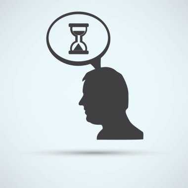 baş ile saat, zaman, simge bekliyor