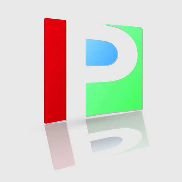 Abstract pictogram letter p — Stockvector