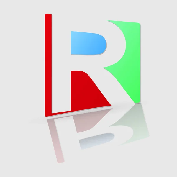 Icono abstracto letra r — Vector de stock