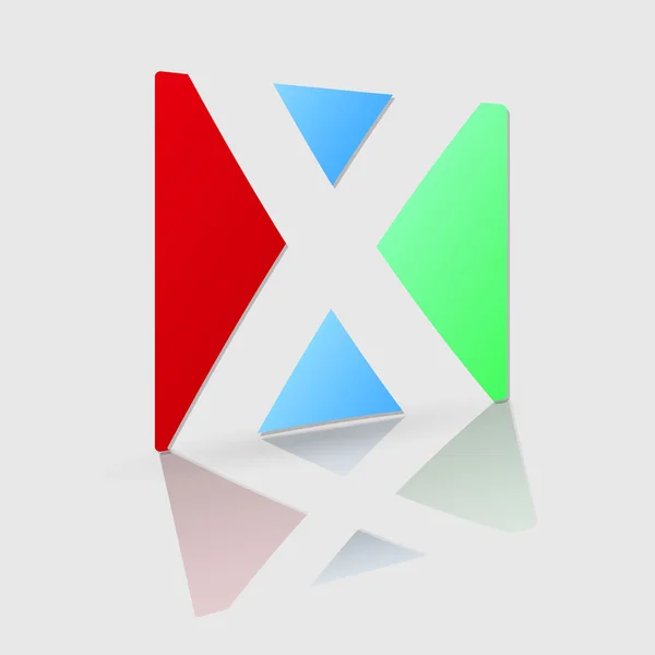 Icono abstracto letra x — Vector de stock