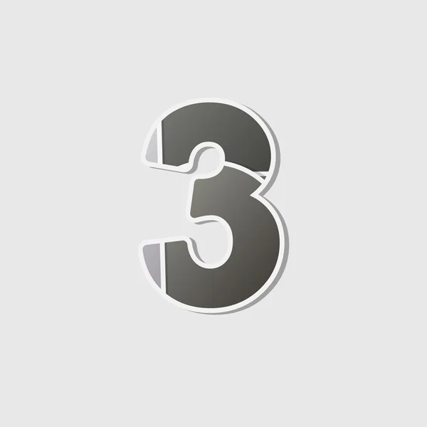 Abstraktní ikona s číslem 3 — Stockový vektor