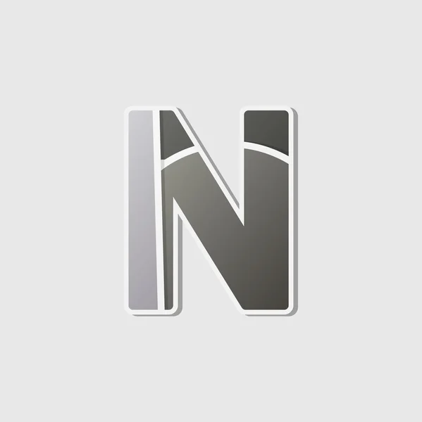 Abstracte pictogram met de letter n — Stockvector