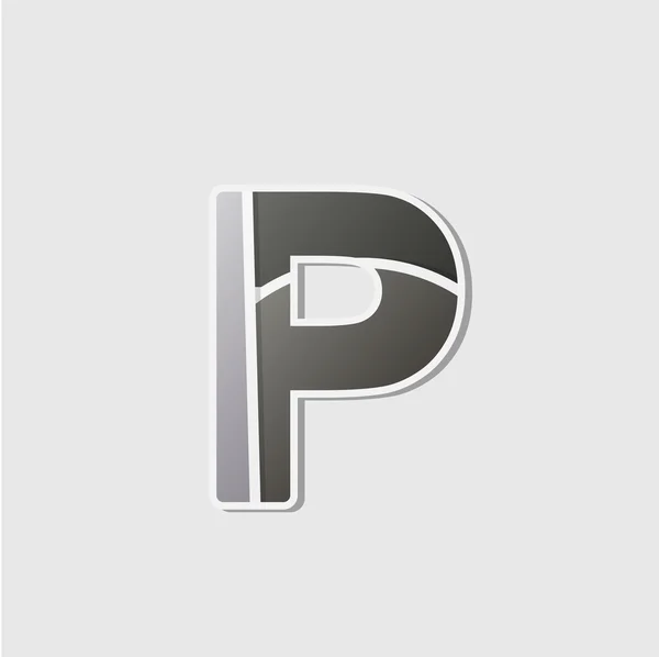 Icono abstracto con letra P — Vector de stock