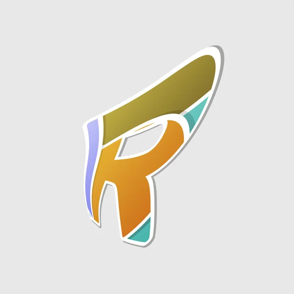 Icono abstracto con letra R — Vector de stock