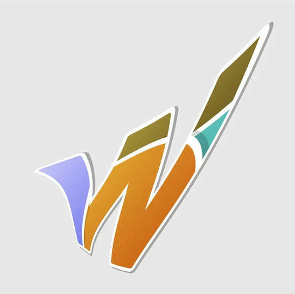 Abstraktní ikonu s písmenem w — Stockový vektor